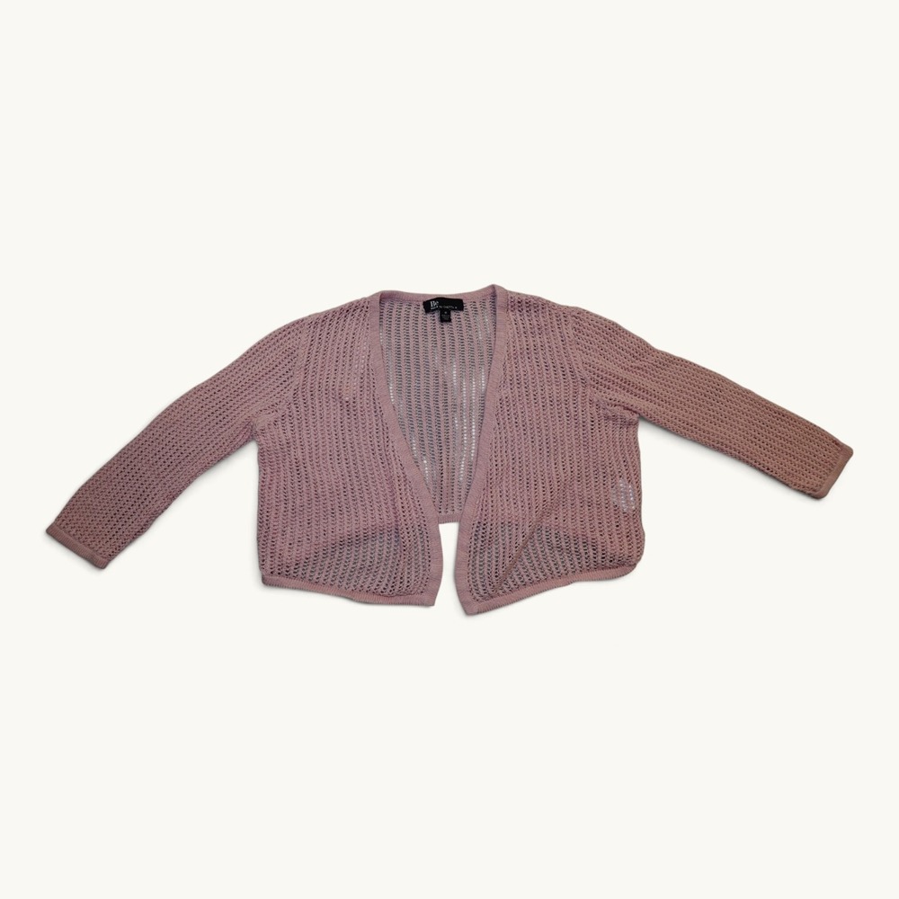Be‎ by Chetta B Dusty Pink Open Knit Cardigan M